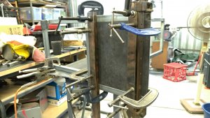 DIY - TIG Welding Cart. Welding on the Argon cylinder suspension plate.