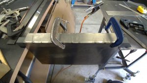 DIY - TIG Welding Cart. Tack welding the steel draw.